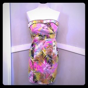 H&M tropical Miami, palm print dress multicolored